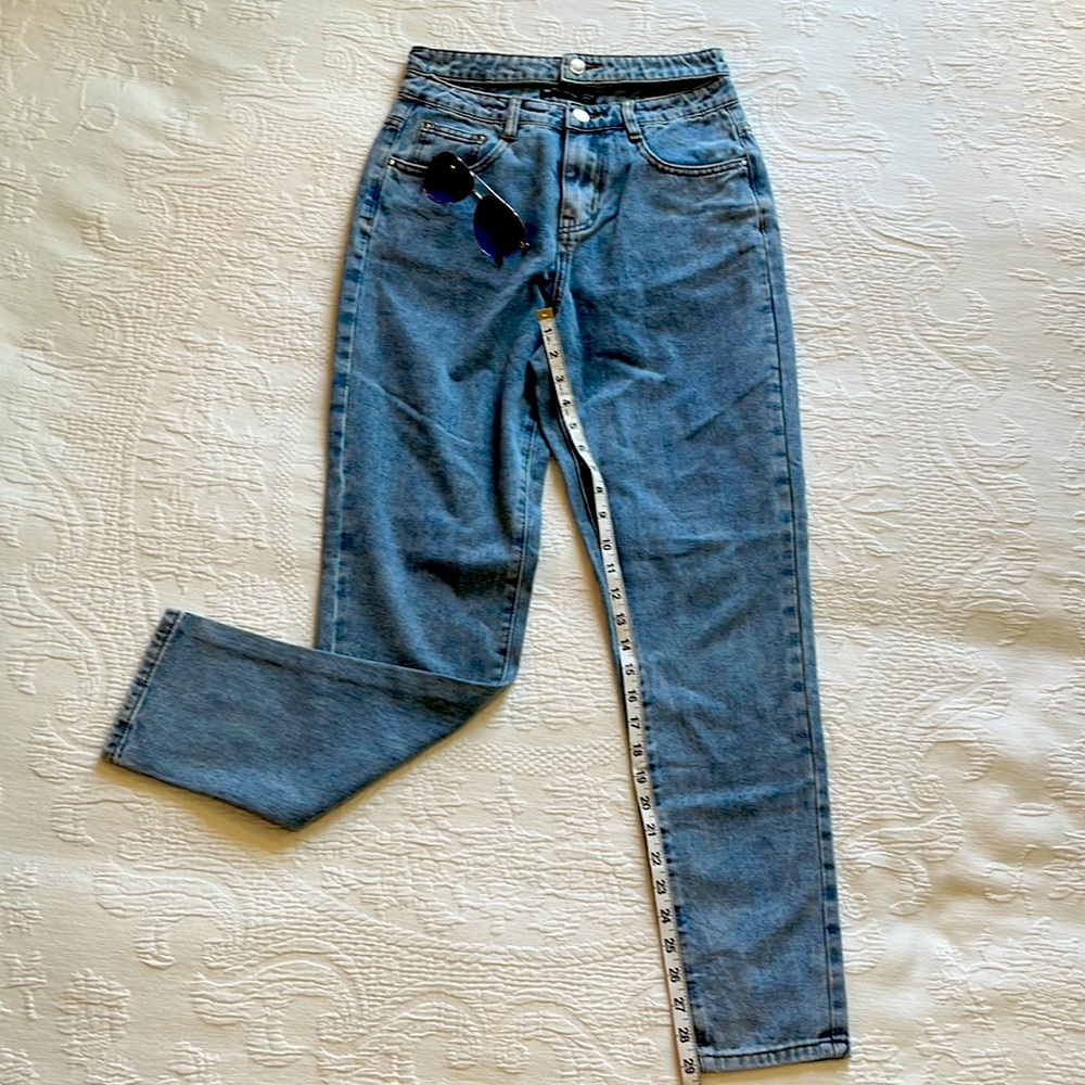 High waisted double waist jeans